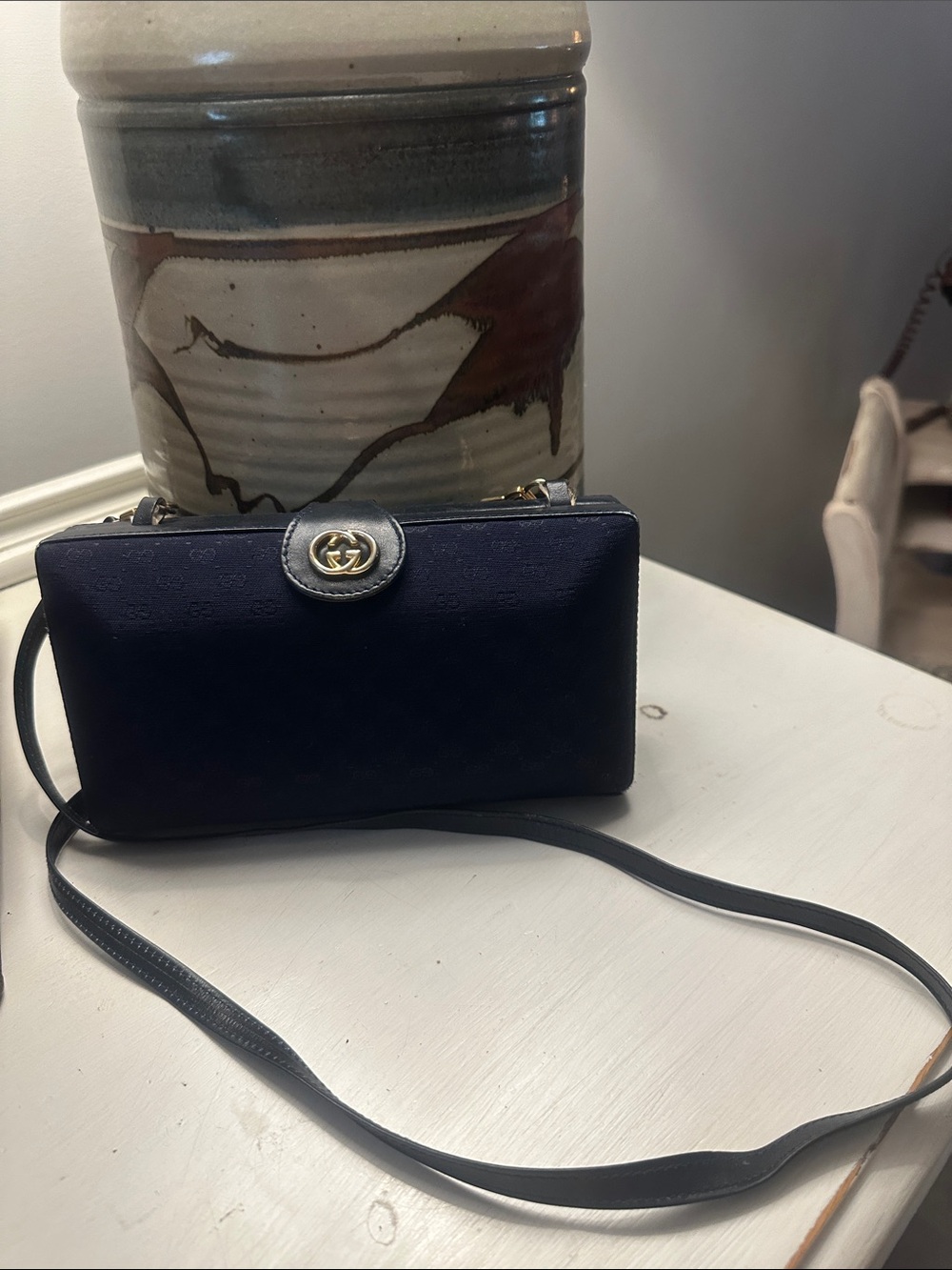 Vintage 80’s Crest Hard Case Clutch Convertible Micro GG Rare